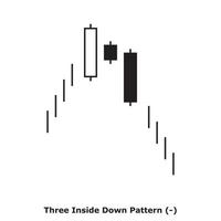 Three Inside Down Pattern - White and Black - Square vector