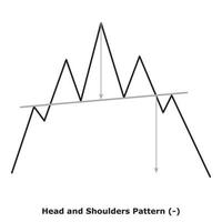 Head and Shoulders Pattern - White and Black vector