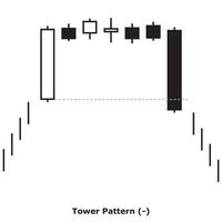 Tower Pattern - White and Black - Square vector