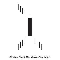 Closing Black Marubozu Candle - White and Black - Square vector