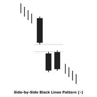 Side-by-Side Black Lines Pattern - White and Black - Square vector