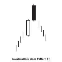 Counterattack Lines Pattern - White and Black - Square vector