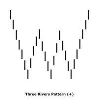 Three Rivers Pattern - White and Black - Square vector