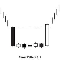 Tower Pattern - White and Black - Square vector