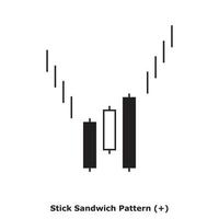 patrón de sándwich de palo - blanco y negro - cuadrado vector