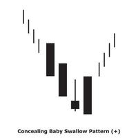 Concealing Baby Swallow Pattern - White and Black - Square vector