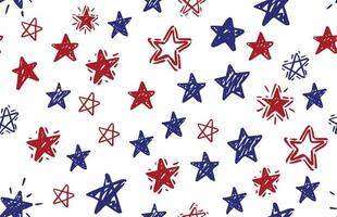 Presidents day, Independence Day USA, Hand drawn illustration. Stars grunge. vector