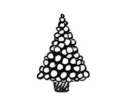 Christmas tree hand drawn illustrations. Vector. vector