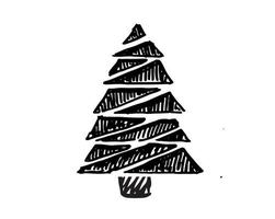 ilustraciones dibujadas a mano del árbol de navidad. vector. vector