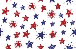 Presidents day, Independence Day USA, Hand drawn illustration. Stars grunge. vector