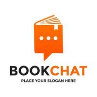 Book chat vector logo template. This design use discuss symbol. Suitable for talk or education.