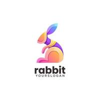 Vector logo illustration rabbit gradient colorful style