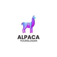 Vector logo illustration alpaca gradient colorful style