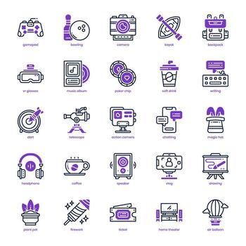 Entertainment icon pack for your website design, logo, app, and user interface. Entertainment icon mixed line and solid design. Vector graphics illustration and editable stroke.