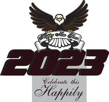 Happy new year 2023-eagle-version. vector