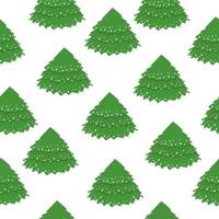 Christmas seamless pattern with Christmas tree. New Year beautiful vector illustration.