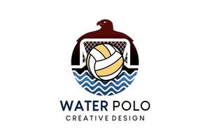 diseño de logotipo de ilustración de vector de waterpolo con concepto creativo