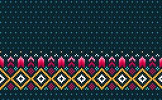 Embroidery ethnic pattern, Vector Geometric triangle background, Red and blue pattern zigzag traditional design