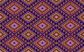 Vector cross stitch Boho background, Knitted ethnic pattern, Red and yellow pattern jacquard classic design