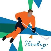 hockey line drawing vector illustration.