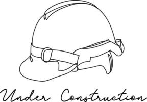 under construction line drawing vector illustration.