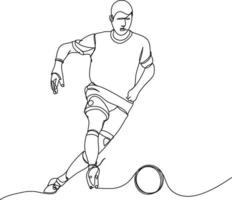 football player line drawing vector illustration.