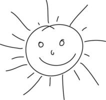 ilustración de vector de dibujo de línea de sol.