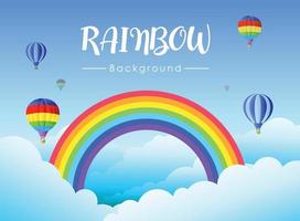 rainbow and sky background vector illustration.