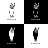 Ice Cream Cup Logo. Food and Drink Illustration. Sweet Dessert Icon Symbol vector