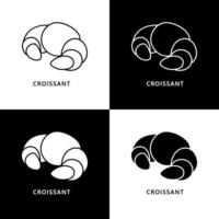 logotipo de croissant. ilustración de comida y bebida. símbolo de icono de panadería y pastelería vector