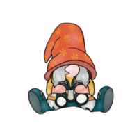 camping gnome scen png