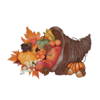 Thanksgiving Cornucopia in Watercolor png