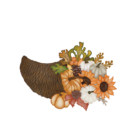 Thanksgiving Cornucopia in Watercolor png