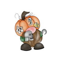 Halloween Gnome Watercolour Clipart png