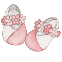 hermosos zapatos de acuarela para recién nacidos png