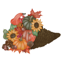 Thanksgiving Cornucopia in Watercolor png