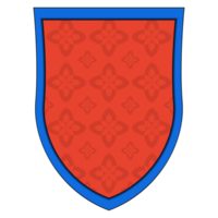 escudo heráldico en estilo realista. escudo de armas. emblema real clásico. ilustración colorida