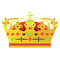 corona en estilo realista. símbolo real clásico. ilustración png colorida.