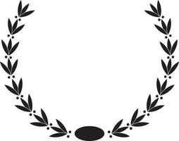 hand drawn Laurel wreath black vector