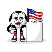 Mascot cartoon football america flag with banner vector