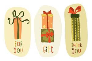 Vector set of various gift boxes. easy to edit. Flat design.