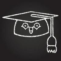 Graduation Cap Chalk Drawing vector