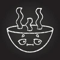 dibujo de tiza de sopa caliente vector