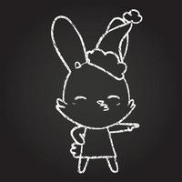 Christmas Rabbit Chalk Drawing vector