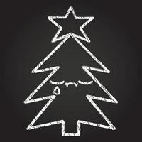 Christmas Tree Chalk Drawing vector