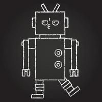 Robot Chalk Drawing vector