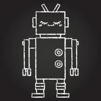 dibujo de tiza de robot vector