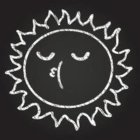 lindo dibujo de tiza de sol vector