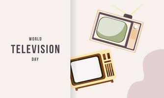 Vintage television cartoon illustration. World television day illustration vector