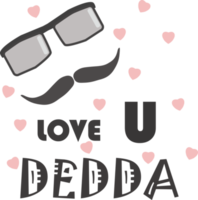 Illustration template loving daddy with glasses and moustache png